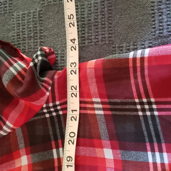 Red Plaid Button Sleeve Plaid Blouse (0644) 💥 - Picture 5 of 6